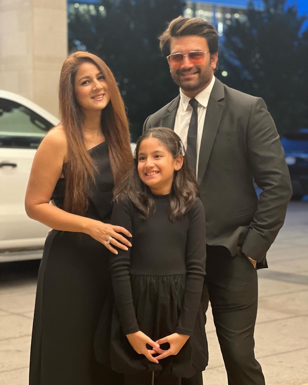 Keerti Gaekwad Kelkar with her Husband and Her Daughter