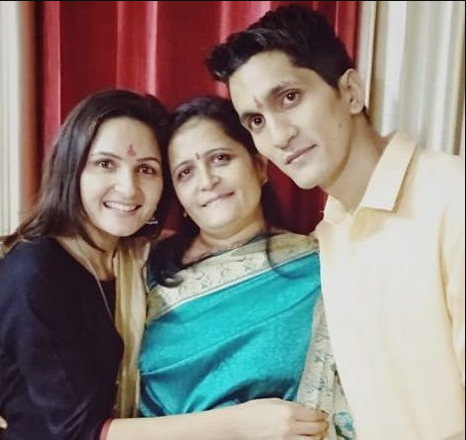 Radha Bhatt with her Mother and Brother (Mohit Bhatt)