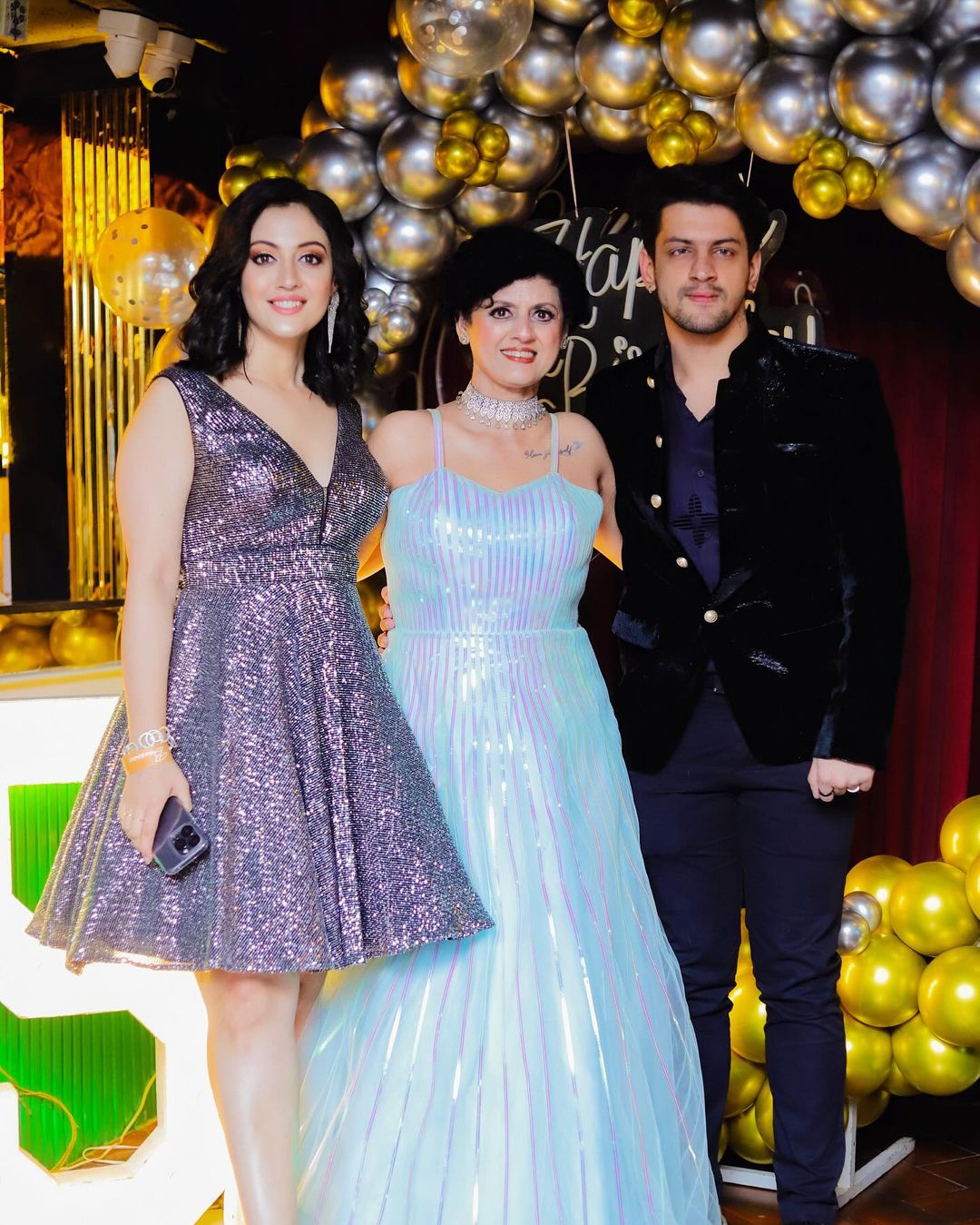 Aditi with her Mother and Brother