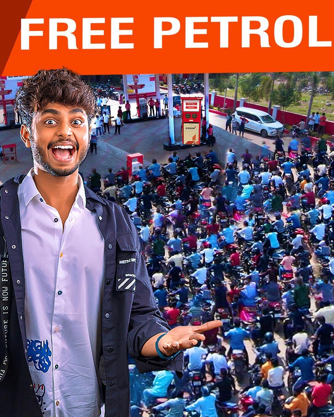 He opened a free petrol bunk